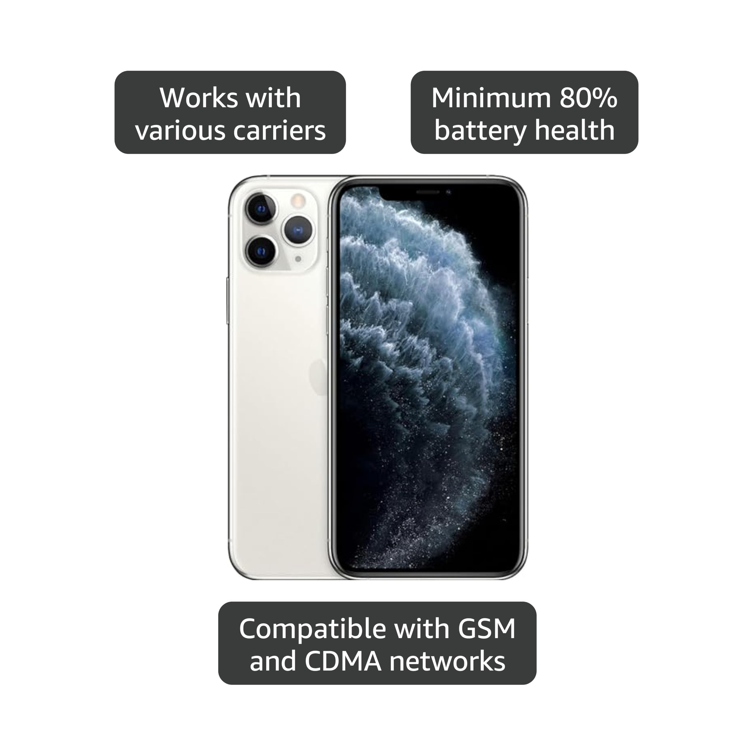 Amazon.com: Apple iPhone 11 Pro Max, US Version, 256GB, Silver